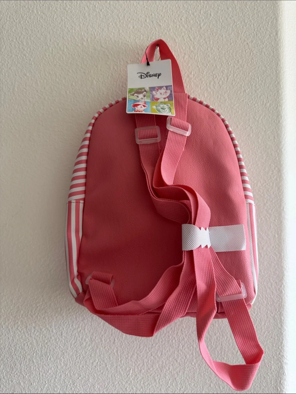 NWT Disney Pink and White Striped Marie Cat Mini Backpack 💖
